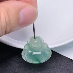 Perfect Natural Myanmar Icy Floating Flower Buddha pendant, 23.2mm, with vibrant "Piao Hua".