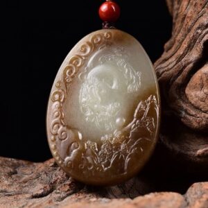 Perfect Natural Hetian Jade "Zodiac Dragon" pendant, 45mm, masterfully carved.