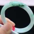 Perfect Natural Myanmar Icy Floating Flower Concubine Jadeite Bangle, size 53mm.