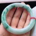 Perfect Natural Myanmar Icy Floating Flower Round Bar Jadeite Bangle, size 56.8mm.