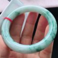Perfect Natural Myanmar Icy Floating Flower Round Bar Jadeite Bangle, size 56.8mm.